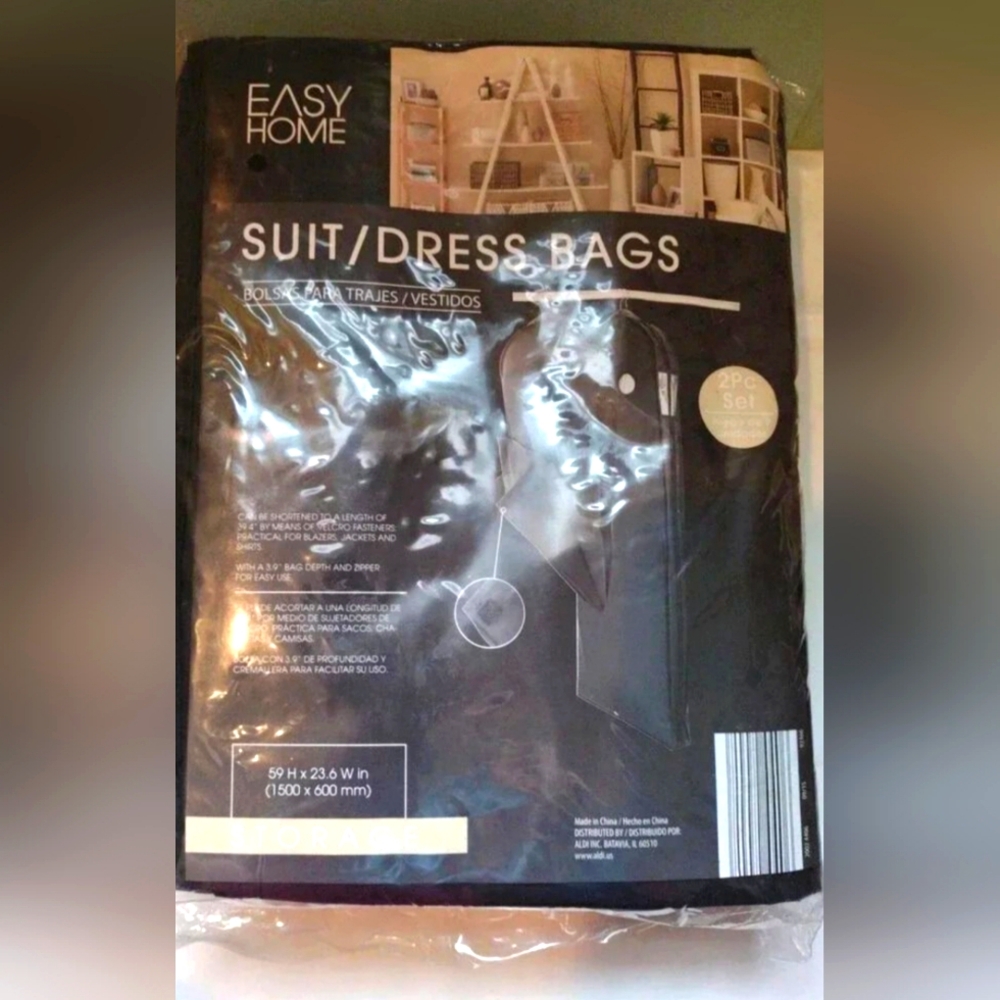 Heavy Duty Easy Home Suit/Dress Bags 2 in a pack